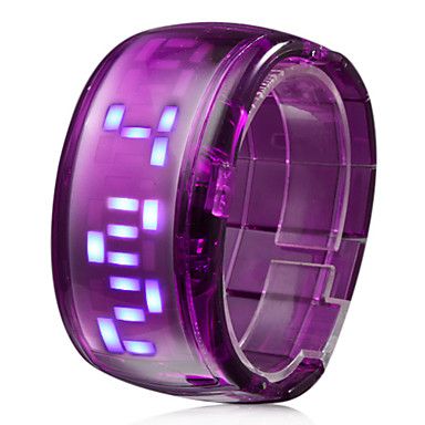 Relógio LED Futurista - Púrpura
