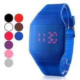 unisex Digital LED vermelho quadrado de borracha da banda re