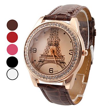 Relogio Feminino Couro Quartz Torre Eiffel