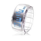 Relógio LED Futurista - Transparente Branco