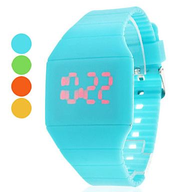 Unisex Borracha Digital Relógio de pulso LED